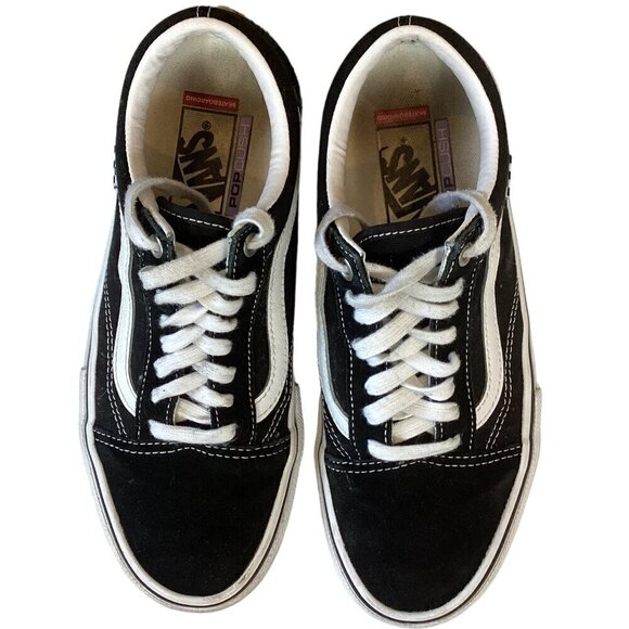 VANS Old Skool Off the Wall Skateboarding Black White Sneaker Men's 7.5 #294F - Picture 2 of 9